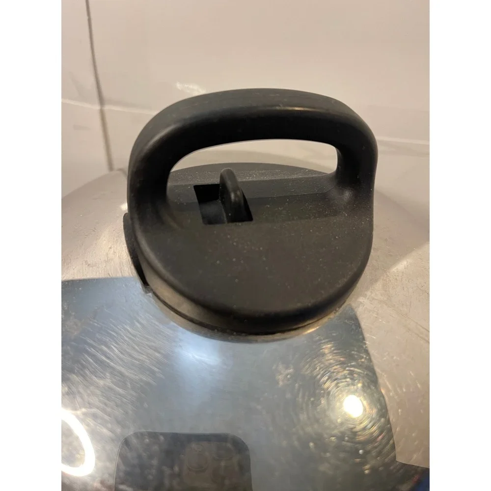 Revere Stainless Steel Saucepan with Vented Lid Silver Black Handle Kitchen Pot